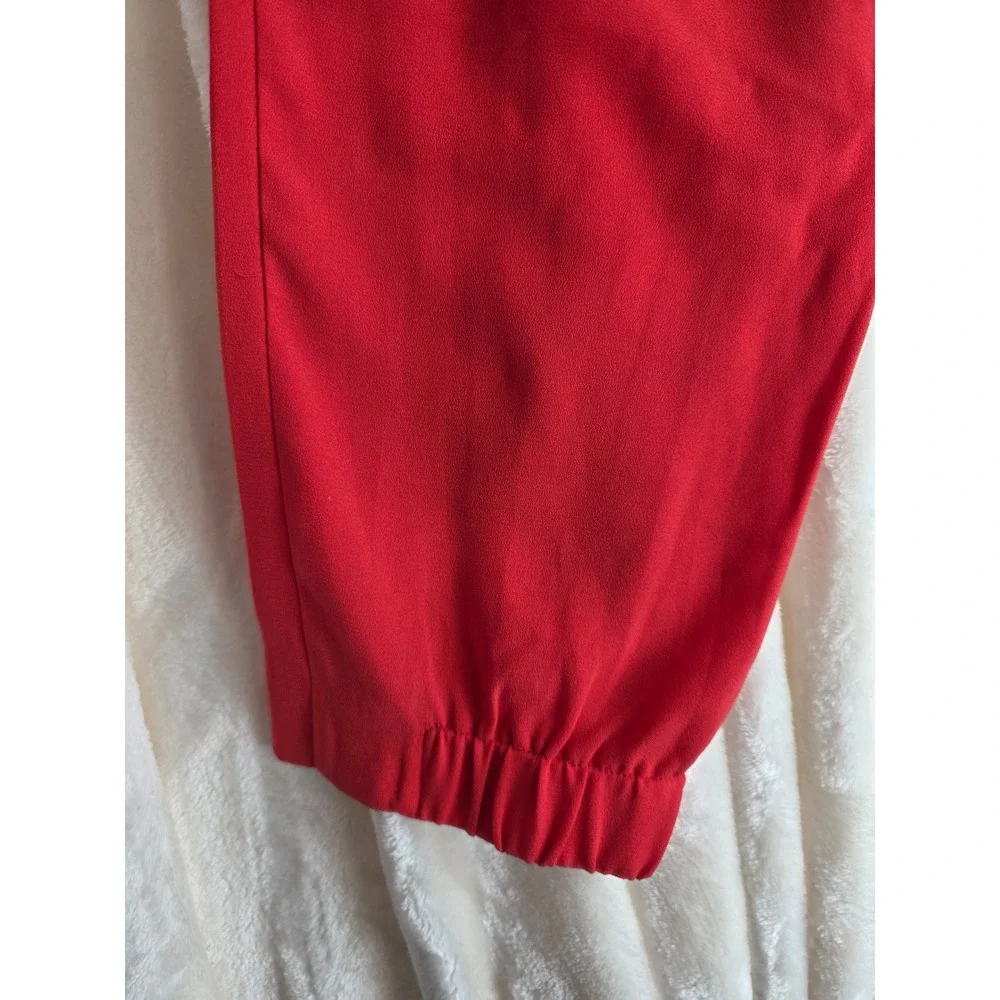 Nordstrom Halogen Red‎ Trousers Pants Pleated Waist Elastic Back.